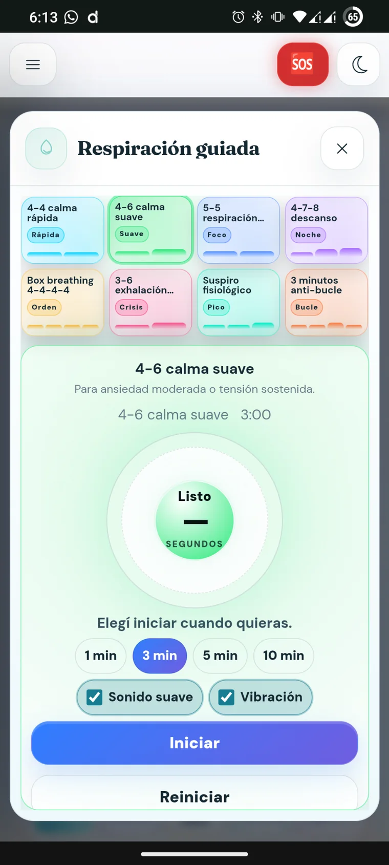 Respiración guiada